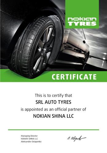 Certificat Autotyres - Nokian